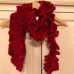Red ruffle scarf